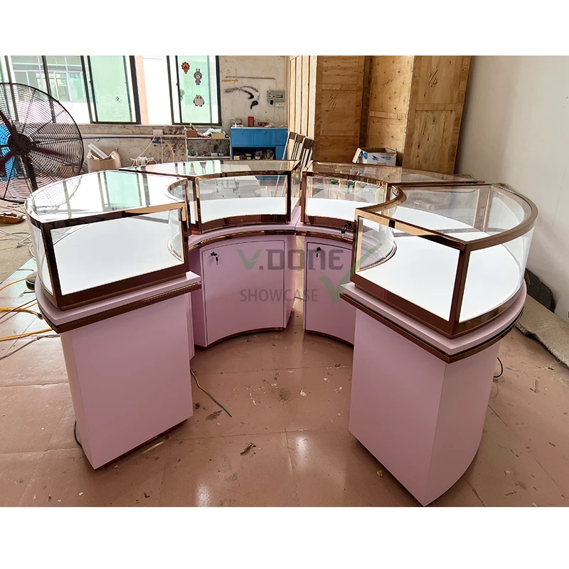 Customized. Superb Quality Glass Metal Frame Drawer Display Store Jewelry Showcase