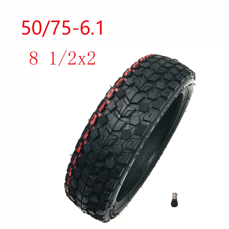 8.5 Inch 50/75-6.1 (8 1/2x2) Off-Road Tubeless Vacuum Tire with Gas Nozzle 8 1/2*2 Scooter Tyre for Xiaomi M365 Electric