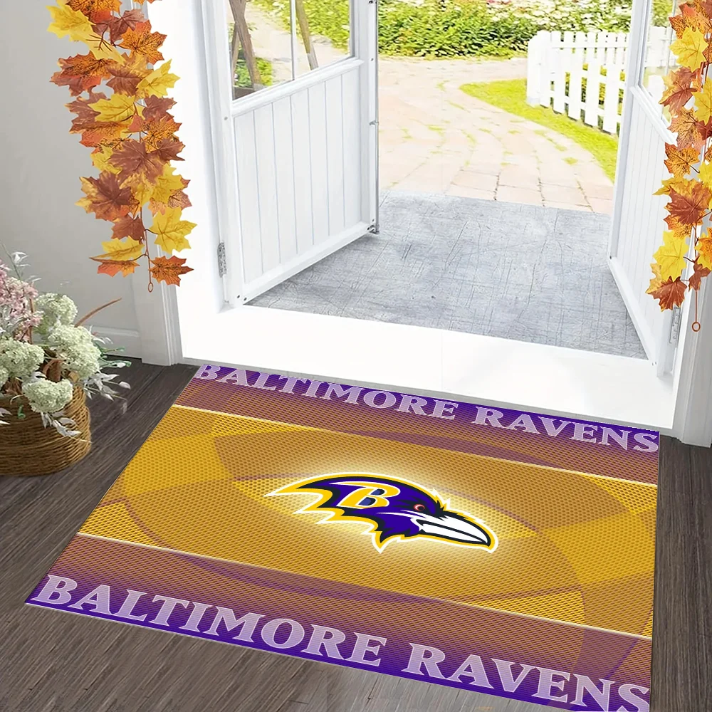 Baltimore Ravens Bathroom Mat Doormat for Entrance Door Home Decoration Living Room Mat Kitchen Carpet for Bedroom Mats Carpets