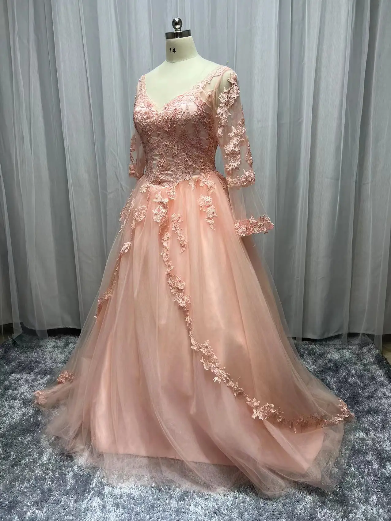 Custom Made Lange Mouwen Baljurk Quinceanera Prom Dresses 2022 Kant Applicaties Sweet 16 Jurk Voor 15 Jaar Vestidos De