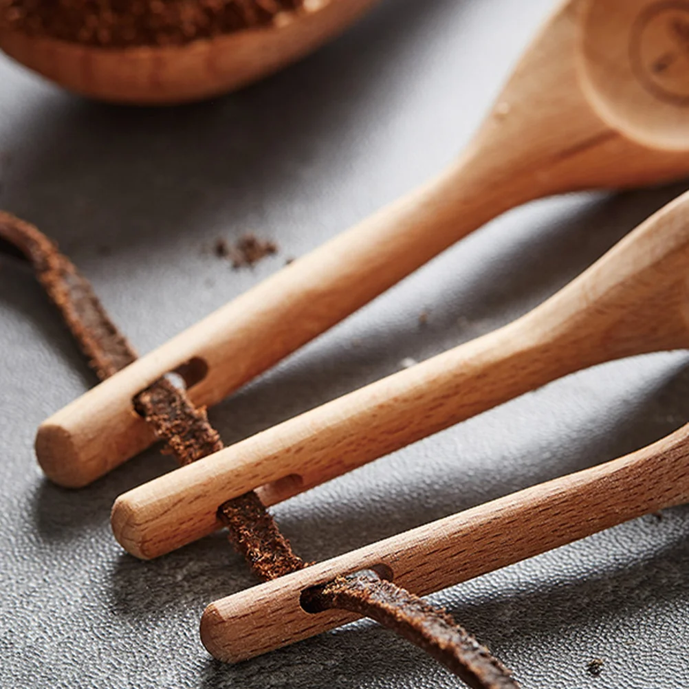 

4pcs Measuring Spoon Set Beechwood Graduated Scoop For Coffee Sugar Honey Milliliter Scale Kitchen Utensils Baking Tools