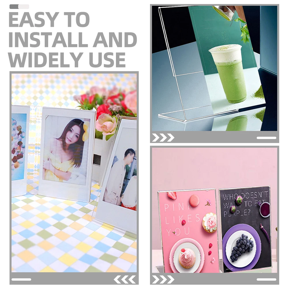 

6pcs Qr Code Payment Sign Holder Transparent Acrylic Display Stand For Desktop Menu Poster Tabletop Use Clear Plastic Paper