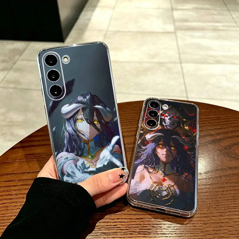 White Demon Overseer A-Albedo O-overlord  Phone Case For Samsung A71, A70, A52, A51, A40, A30, A20 Transparent Cover