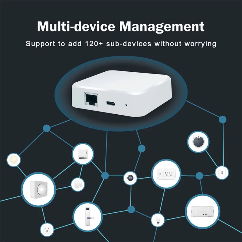 

Long-distance Transmission Zigbee 3.0 Wired Gateway Hands-free Control Multi-device Management High Performance Gateway