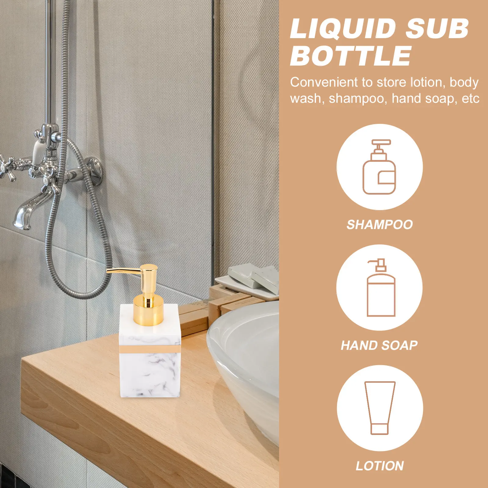 

Press Type Pump Bottle Liquid Sub Bottle Reusable Lotion Dispenser Hotel Bathroom Soap Holder Shampoo Dispenser