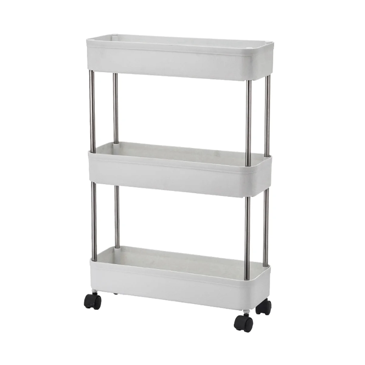 

3 Tier Wheel Trolley Slim Storage Narrow Under Desk Storage for Office Bathroom Kitchen Laundry Room Narrow Space