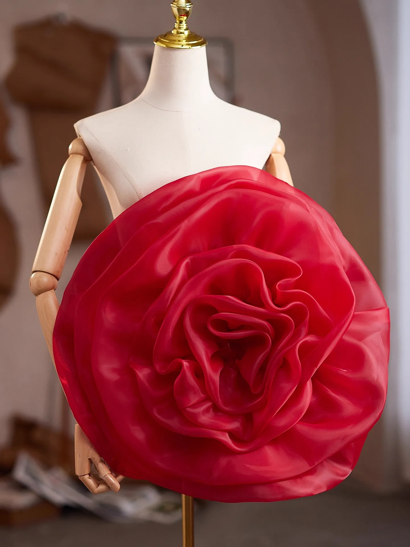 Women's Elegant Designer Big Mesh Flower Female Vintage Photography Formal Dress Performance Party Glove R3158