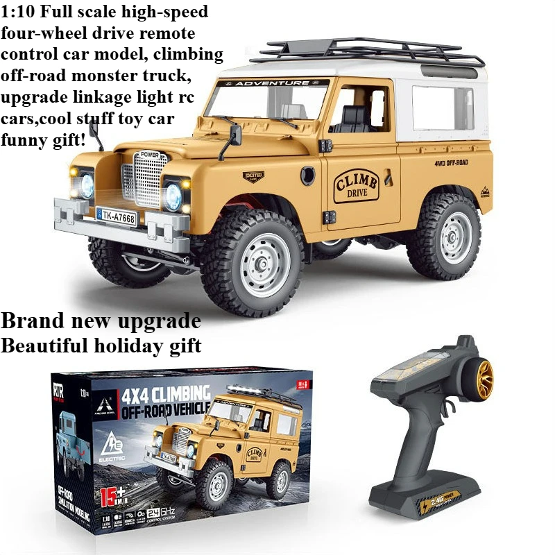 

Cool Stuff Funny Gift-1:10 Full-scale 4WD Rc Truck,Climbing Off-road Rc Cars,Remote Control Car Toy,Monster Truck,Toys for Kids