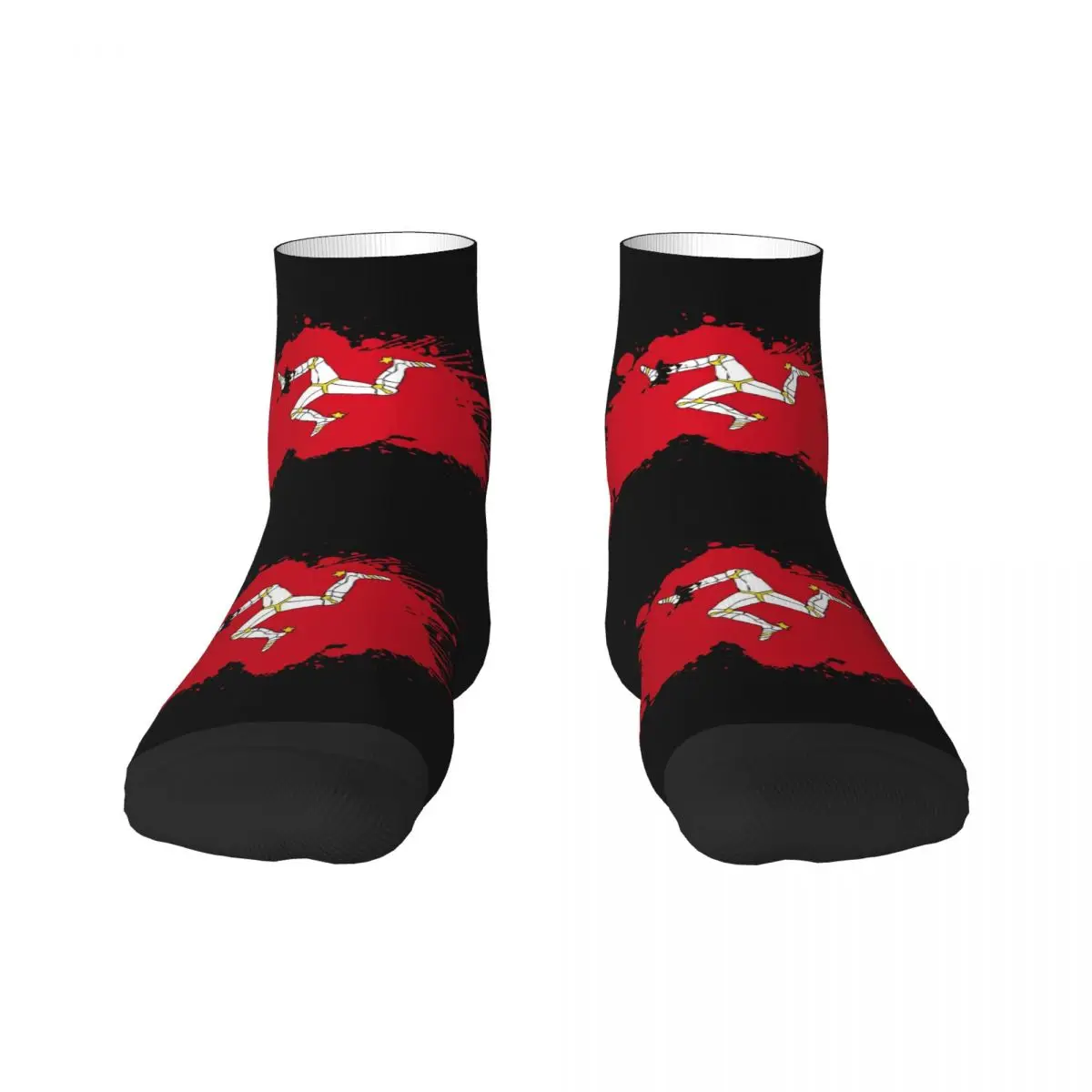 

Cool Print Isle Of Man Flag Socks for Women Men Stretchy Summer Autumn Winter Crew Socks