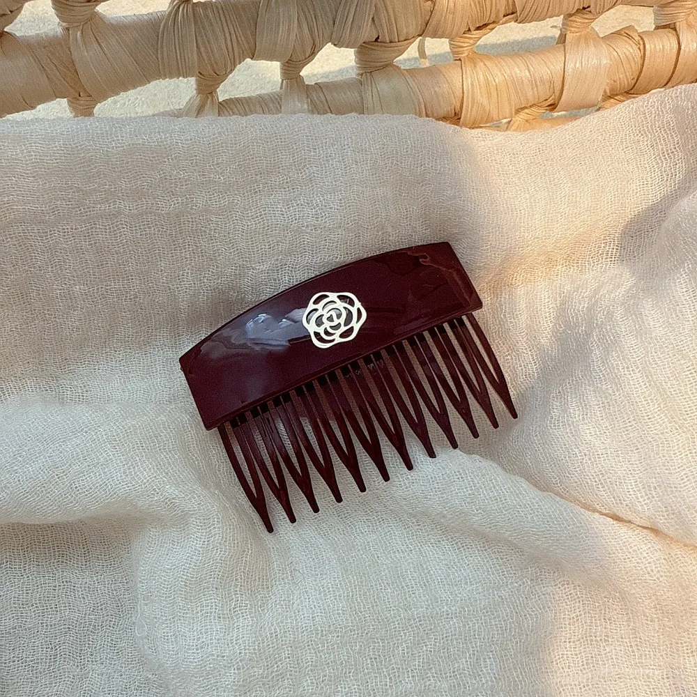 

Teeth Hair Comb Hairpin Fixed Combs Barrettes Camellia Hair Clip Korean Style Headwear Styling Tool Anti Slip Bangs Clip