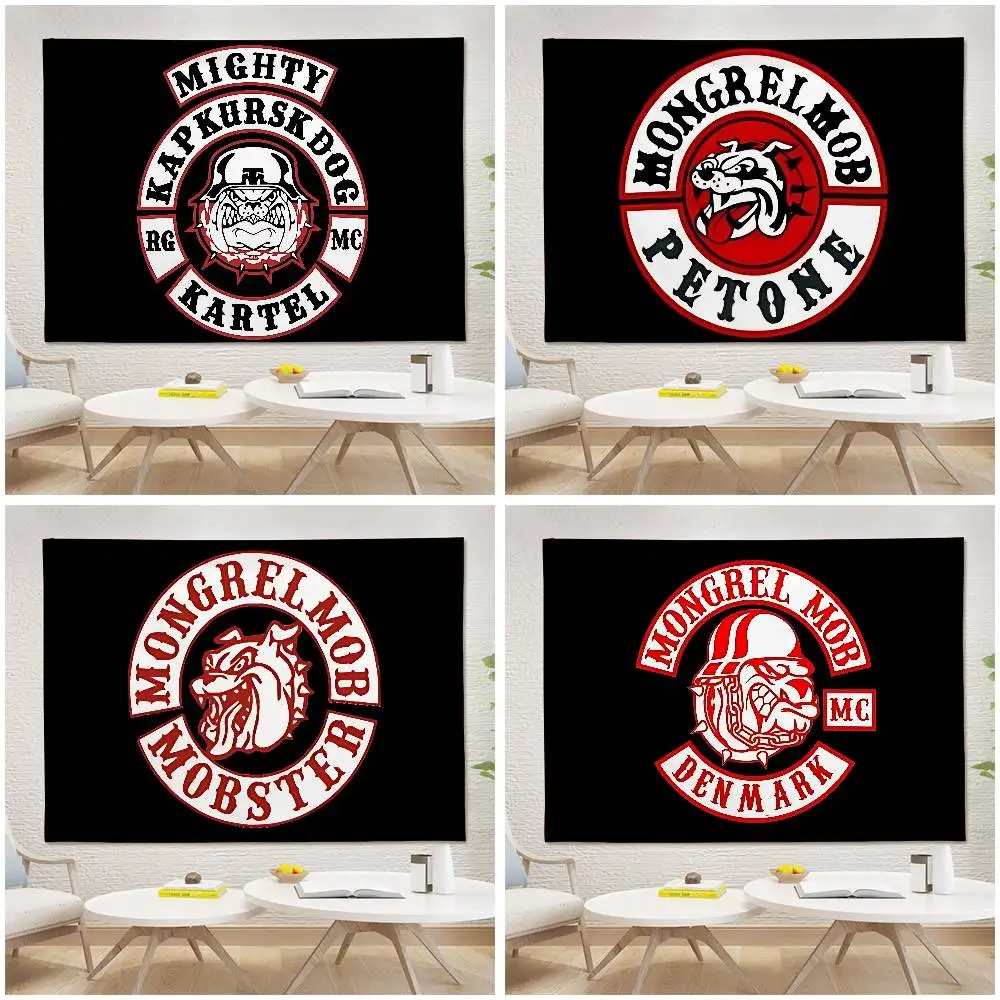 M-Mongrel-Mob Wandteppich Wandbehang Wandteppich Art Deco Decke Vorhang zum Aufhängen zu Hause Schlafzimmer Wohnzimmer Dekor