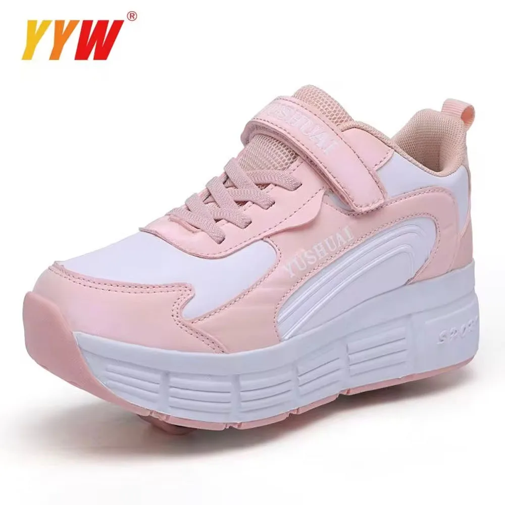 Adult Children Roller Skates Shoes Sneakers Men Double Wheel Rollers Skate Shoes Tennis Shoes Walking shoe Sneakers Rollers