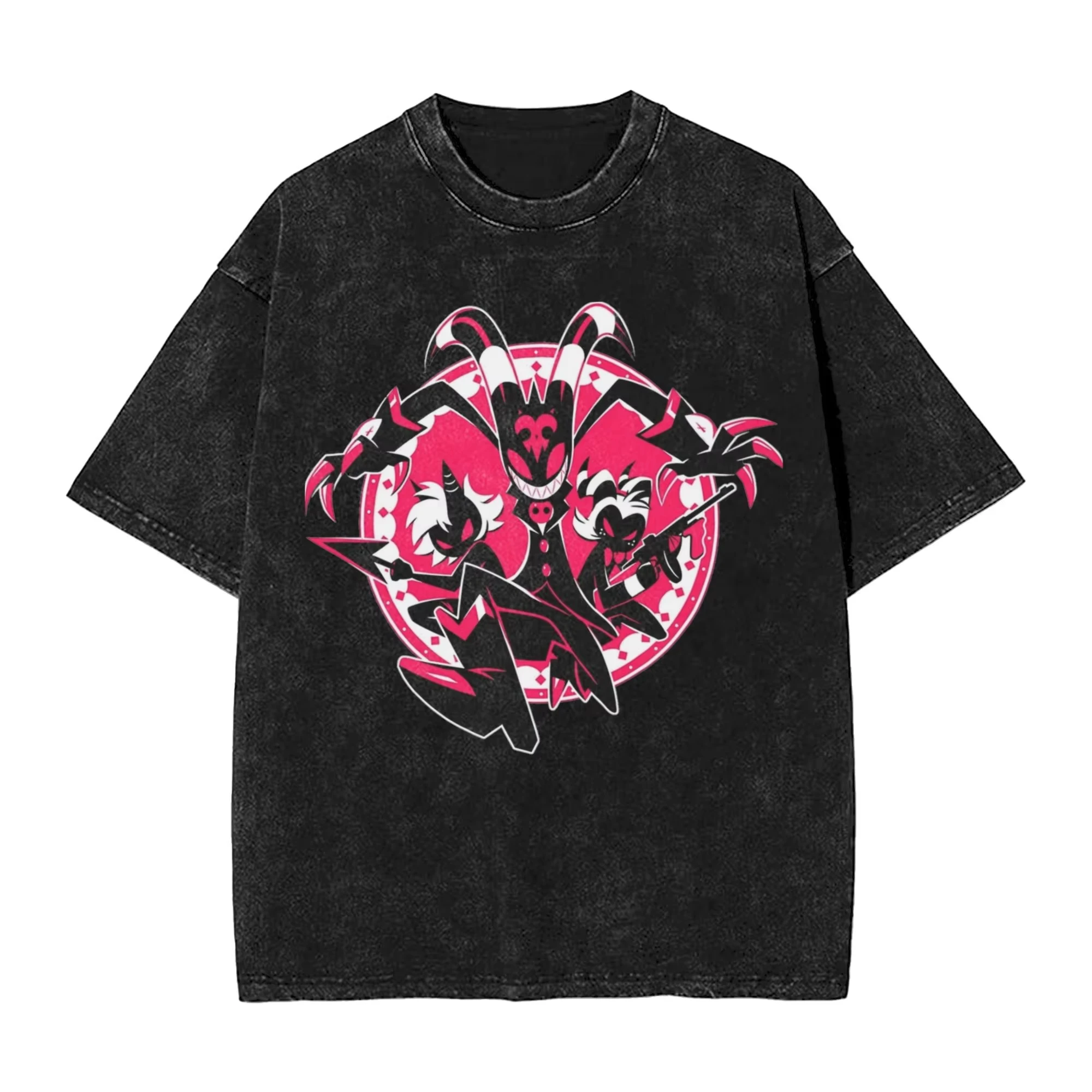 Helluva Boss Loona T-Shirt Men Women Cotton Graphic Printed Washed Hip Hop Oversized Unisex Hellhound I.M.P Gothic Punk Cartoon