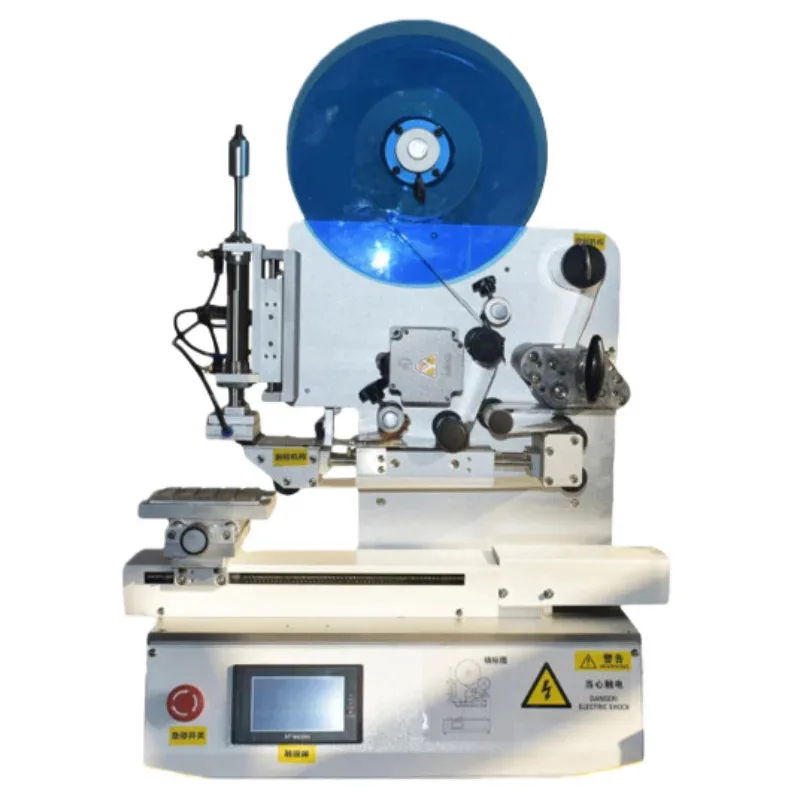 Semi Automatic Electric High Precision Flat Top Labeling Machine With Motor For Cans Charger Chips Sauce Cosmetic Bottles