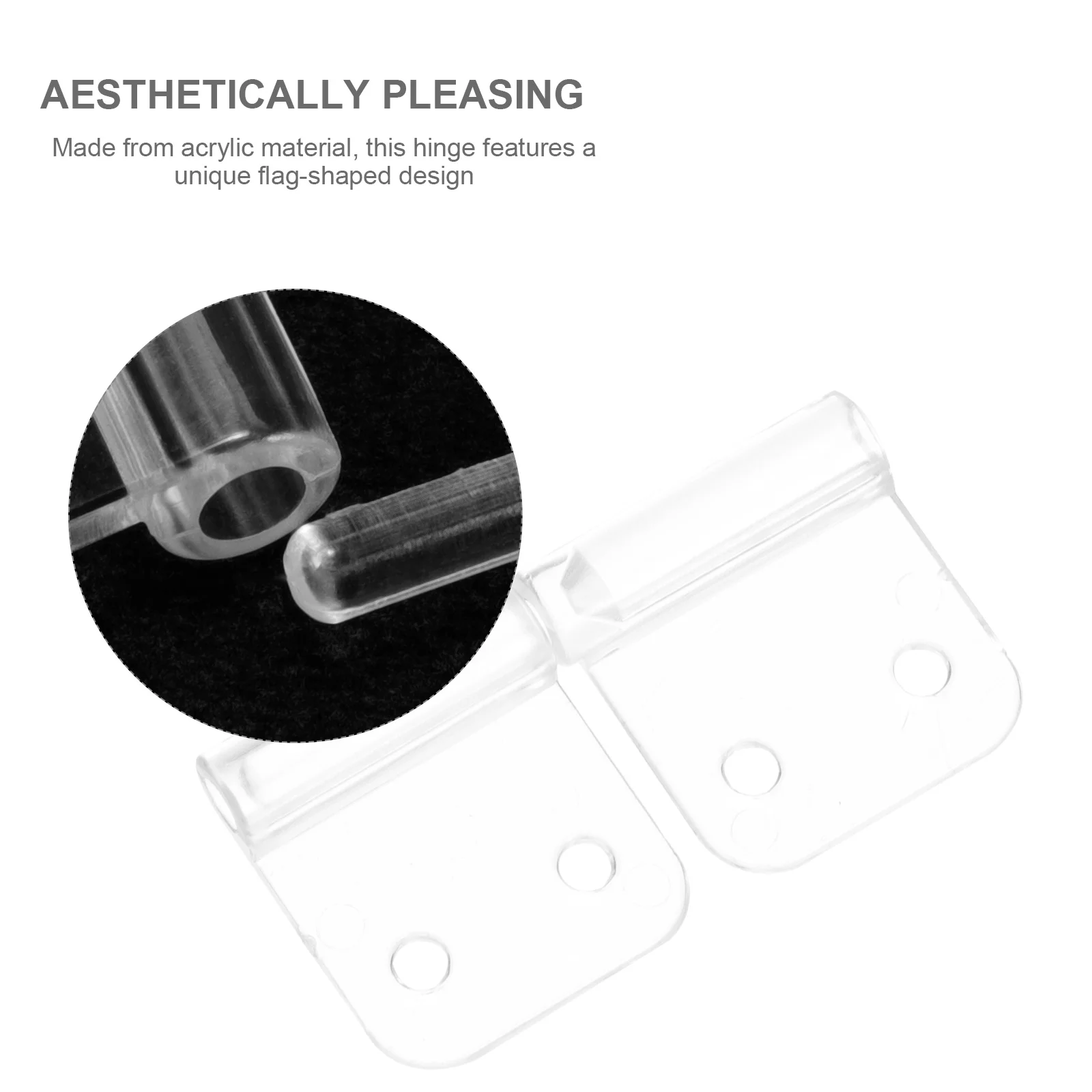 

10Pcs Transparent Acrylic Hinges Flag Shaped Detachable Mini Hinges for Cabinet Door Box Drawer Replacement Glass Door Hinge