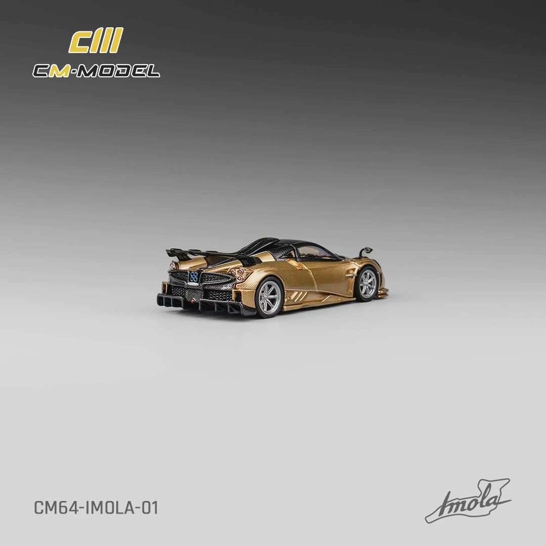 CM 1:64 Pagani Imola Metallic Gray/ Gold Alloy Car Model