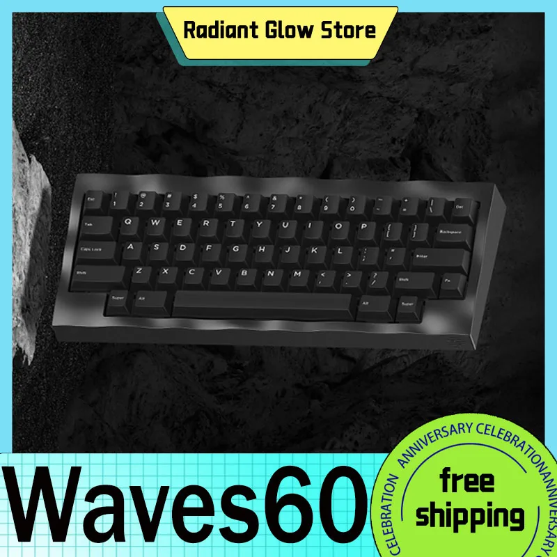 

Zerstudio Waves60 Mechanical Keyboard Kit Aluminium Alloy Gasket Keydous Custom Wave Shell Kit For Desktop Computer Gifts