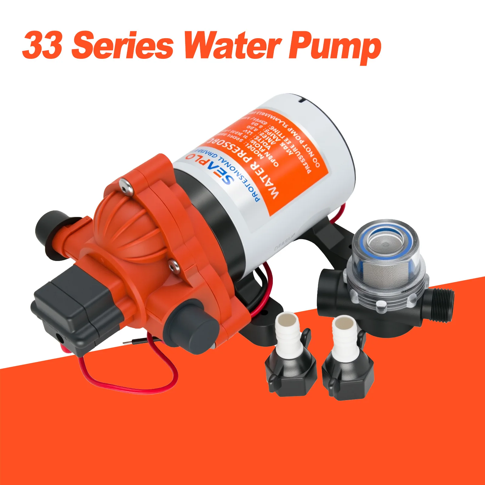 12V 3GPM 45PSI selbstansaugende Wasserdruckpumpe mit integriertem Druckschalter |   On-Demand RV Marine Süßwasserpumpe