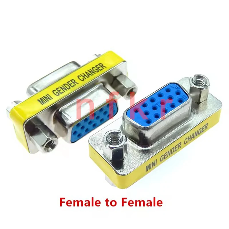 1Pcs DB15  3 rows Gender Changer Adapter Male To Female DSub VGA 15Pin Female To Female Converter For Monitor Projector