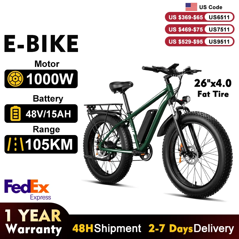 

Wholesale Best off Road 26 Inch Fat Electric Electronic Pedal Assist Cross Trek Bike 1500w Import Bicycle From China