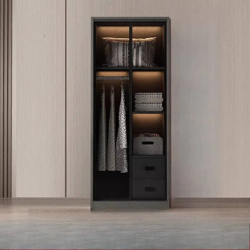 

Black Style Wardrobes Tall Cabinet Storage Mirror Dresser Wardrobes Storage Drawers Sliding Armadio Guardaroba Bedroom Furniture