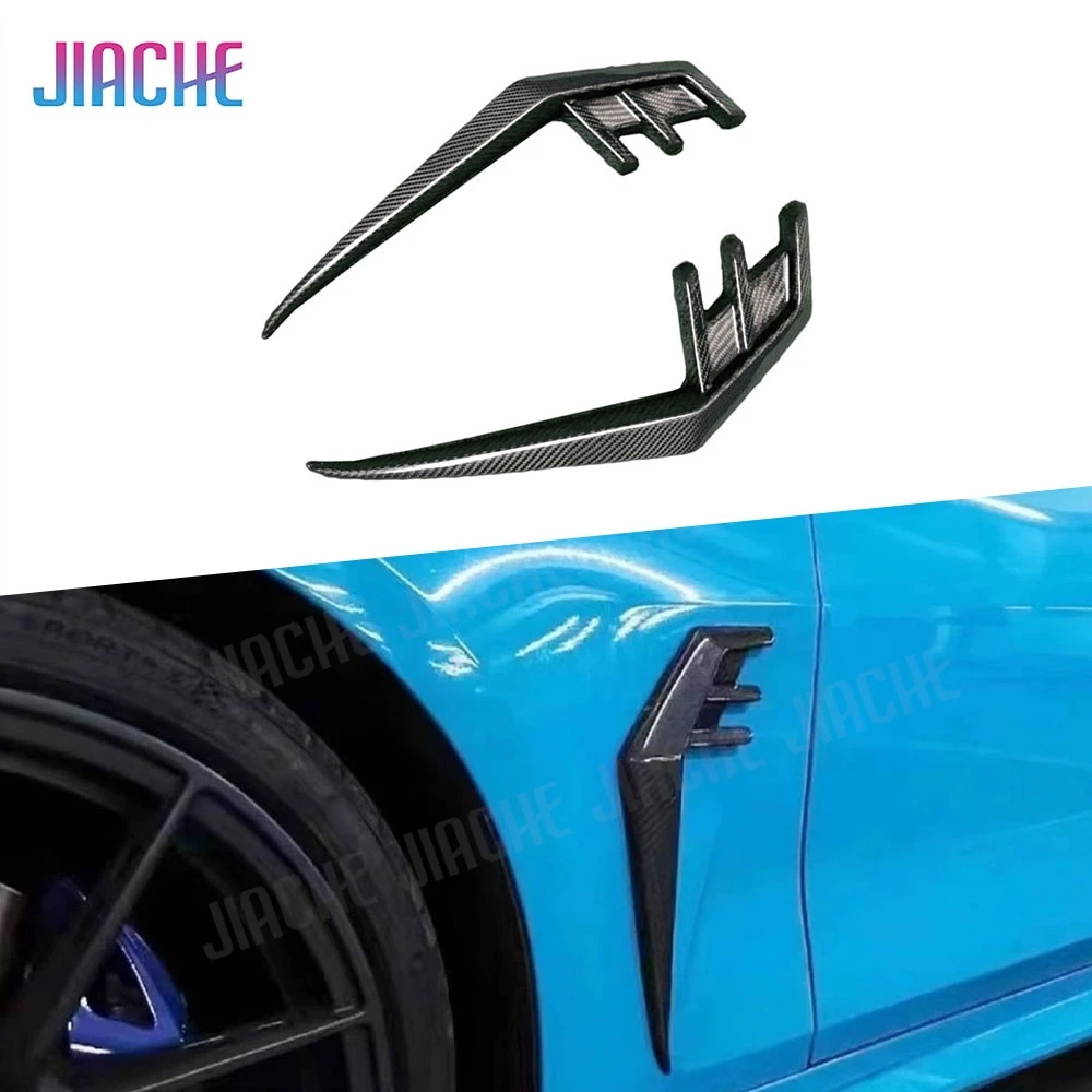 

2PCS Dry Carbon Fiber Front Bumpers Fender Air Vent Trim Canards Spoiler Splitters Body Kits For BMW 4 Series G22 G23 2021+