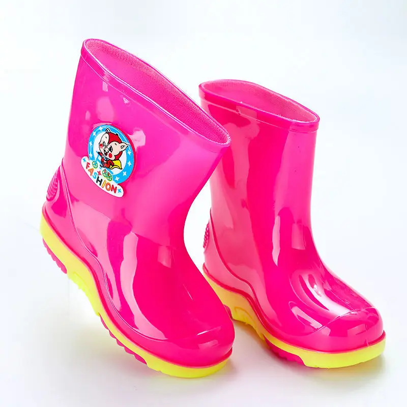 New Children Boys Girls Fashion Rain Boots Cartoon Soft PVC Rainboots For Kids Non-slip Waterproof Water Shoes Wellies