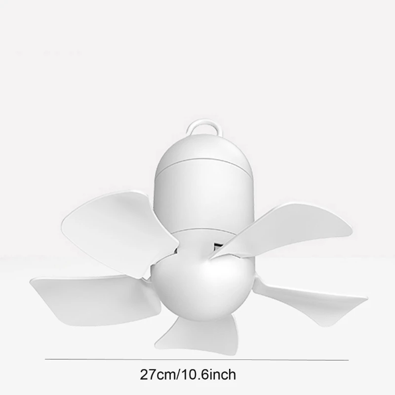 GérSilent-Ventilateur de Plafond USB Portable avec Synchronisation et Télécommande, Gazébo d'Extérieur, Tente de Dortoir, 4000mAh, 10.6 Pouces