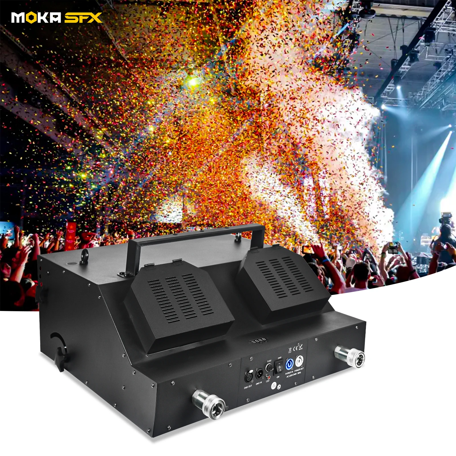 

Super Stage Co2 Confetti Machine DMX Confetti Cannon Co2 Gas Snowstorm Waterfall Machine Shot 13m For Big Concern Stage Party