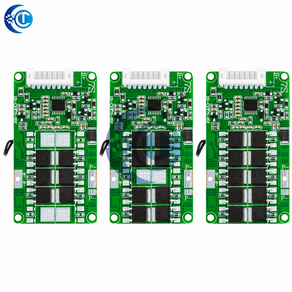 BMS 7S 24V 15A/20A/25A 18650 Ternary Lithium Battery Protection Board, Balance & NTC Temperature Protection