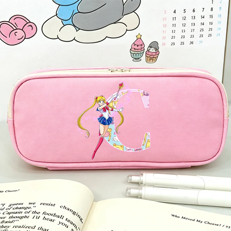 

Sailor Moons Letter A-Z Pencil Case Girls Kawaii Stationery Bags Kids Desktop Organizer Pen Pouch Student School Supplies Gift