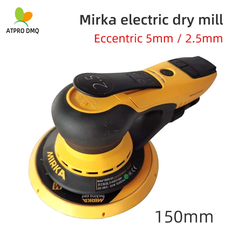 

Mirka 6-inch Electric Dry Grinder 150mm Circular Sander Eccentric 2.5mm / 5MM Automobile Dust-free Grinding Sandpaper Sander