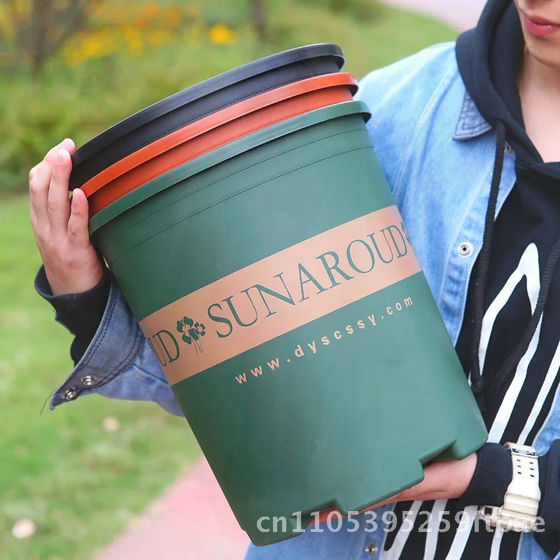 

Second Generation Chunky Flower Pot - Large Caliber Gallon Size Durable Resin Green Rose Fleshy Thickened Potted Plant Container