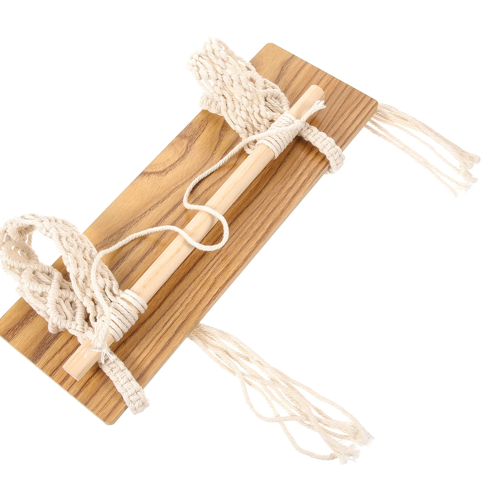 

Woven Cotton Shelf Bohemian Door Towel Rack Wooden Towel Mount Paper Holder Storage Bathroom Accessories