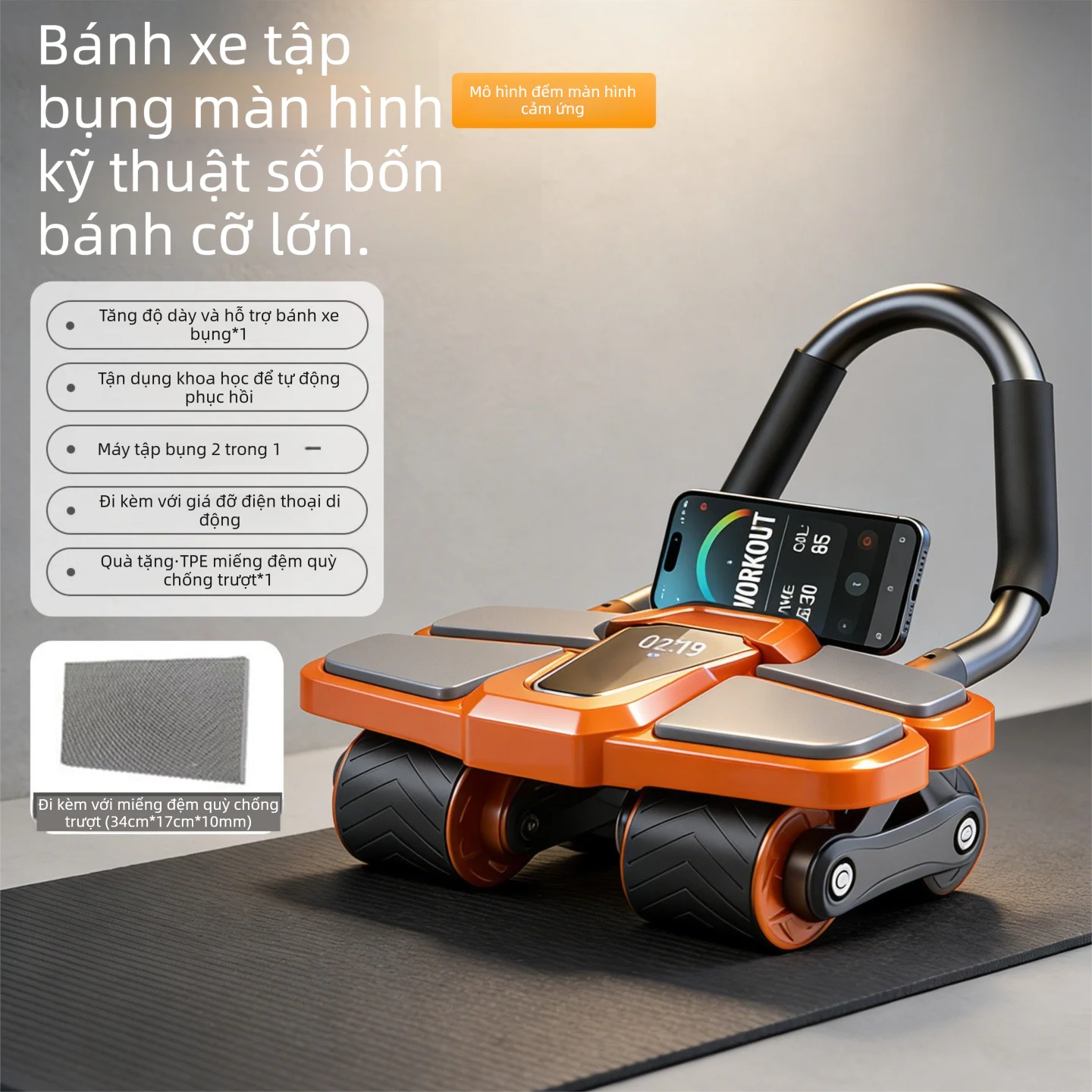 Máy Tập Cơ Bụng Sử Dụng Tại Nhà Có Màn Hình Hiển Thị Số Tự Động Nhảy Lại