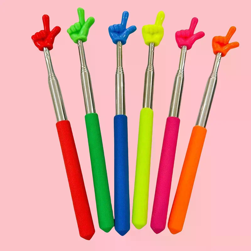 Retractable Teacher Pointer Finger Design StainlessSteel Telescopic School Teaching Pointer Stick Teacher Supplies For Classroom
