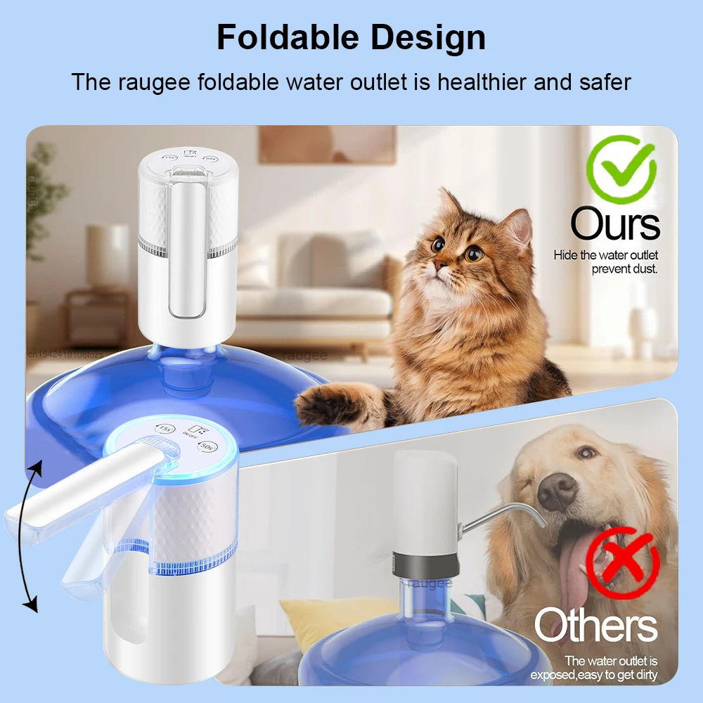 전기 식수 펌프 갤런 음료수용 자동 물병 디스펜서 가정 사무실용 접이식 물병 펌프