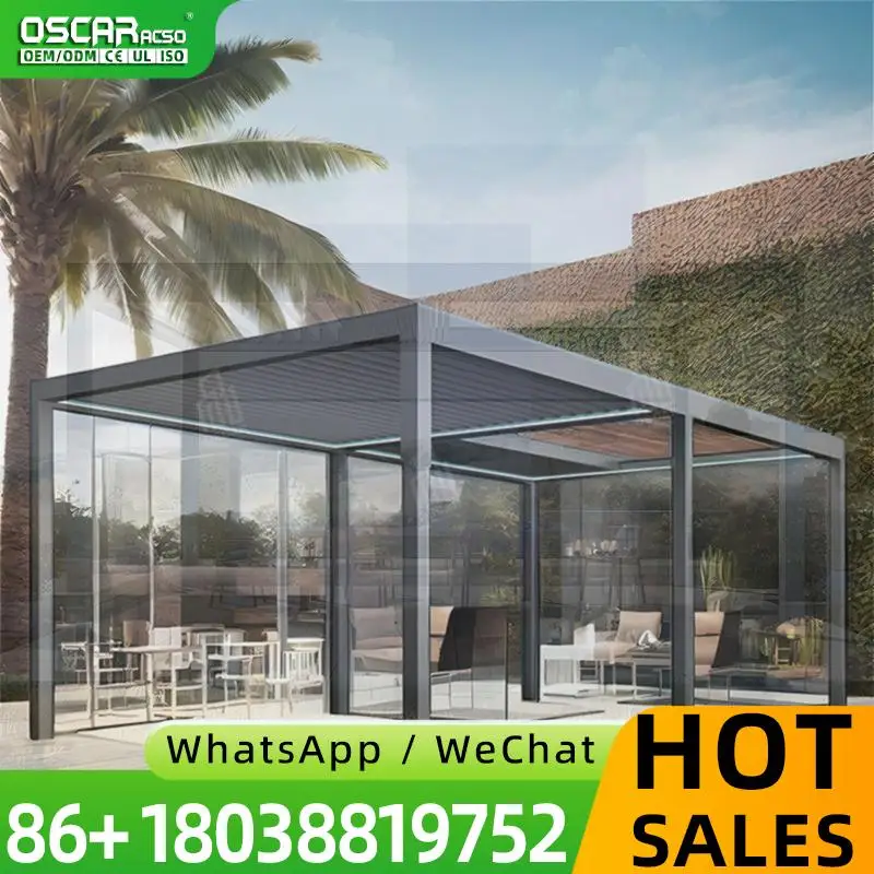 

Моторизованная выдвижная жалюзи из алюминиевого сплава на крыше для защиты от солнца, открытый балкон, беседка, простая установка и использование, перголь