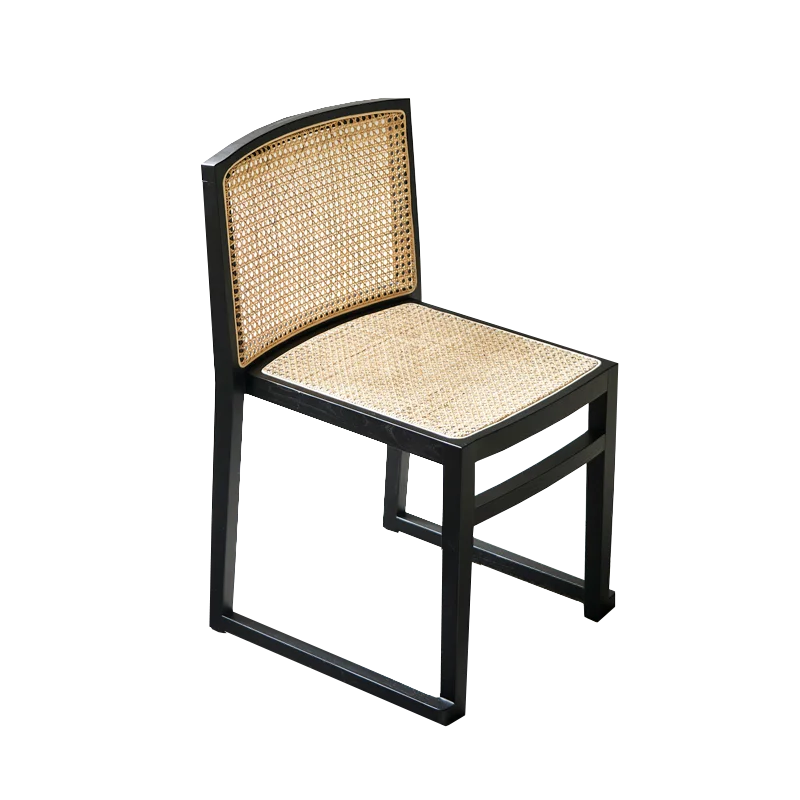 

Vine woven dining chairs, household dining chairs, solid wood light luxury chairs, homestay backrest, leisure chairs