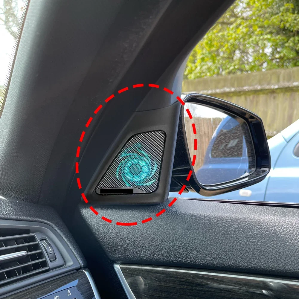 

Car Tweeter Cover With Ambient Light For Bmw 5 Series F10 F11 Inner Doors Audio Pull Trim Cover Head Treble Horn Speaker Frame