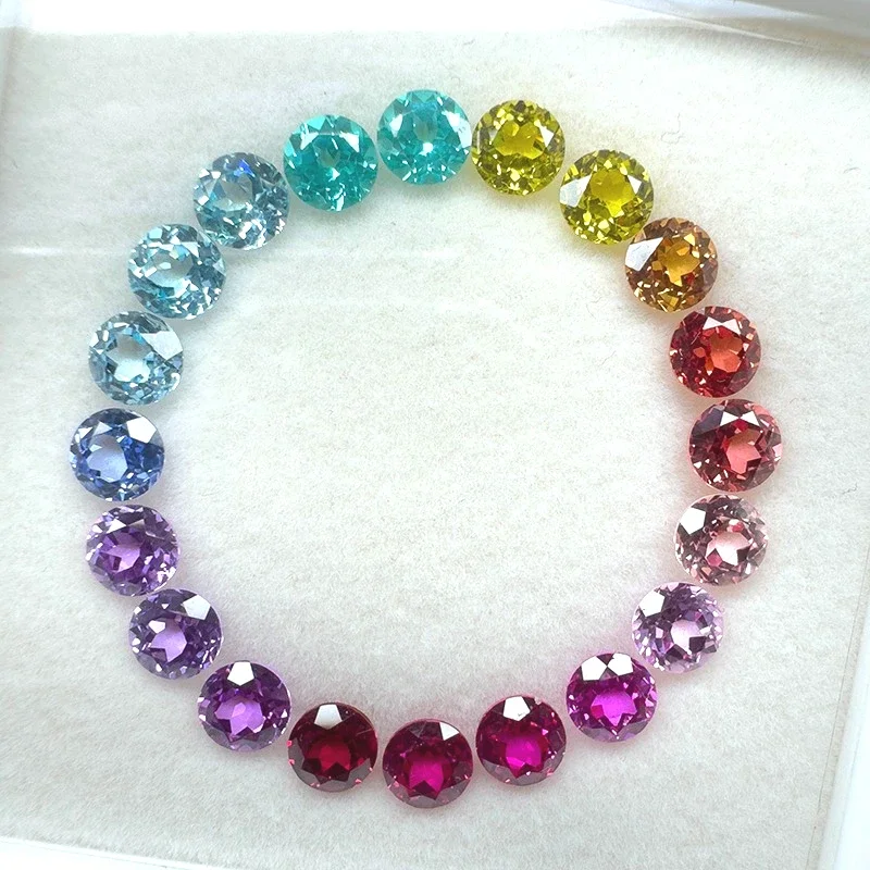 

Round Shape Lab Grown Sapphire Multiple Colors Selectable Gemstone DIY Ring Necklace Earrings Main Materials with Certificate