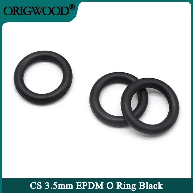 

10/50pcs EPDM O Ring Gasket CS 3.5mm OD 10 ~ 85mm Black Acid and Alkali Resistance Water Resistance Friction Resistance o-ring