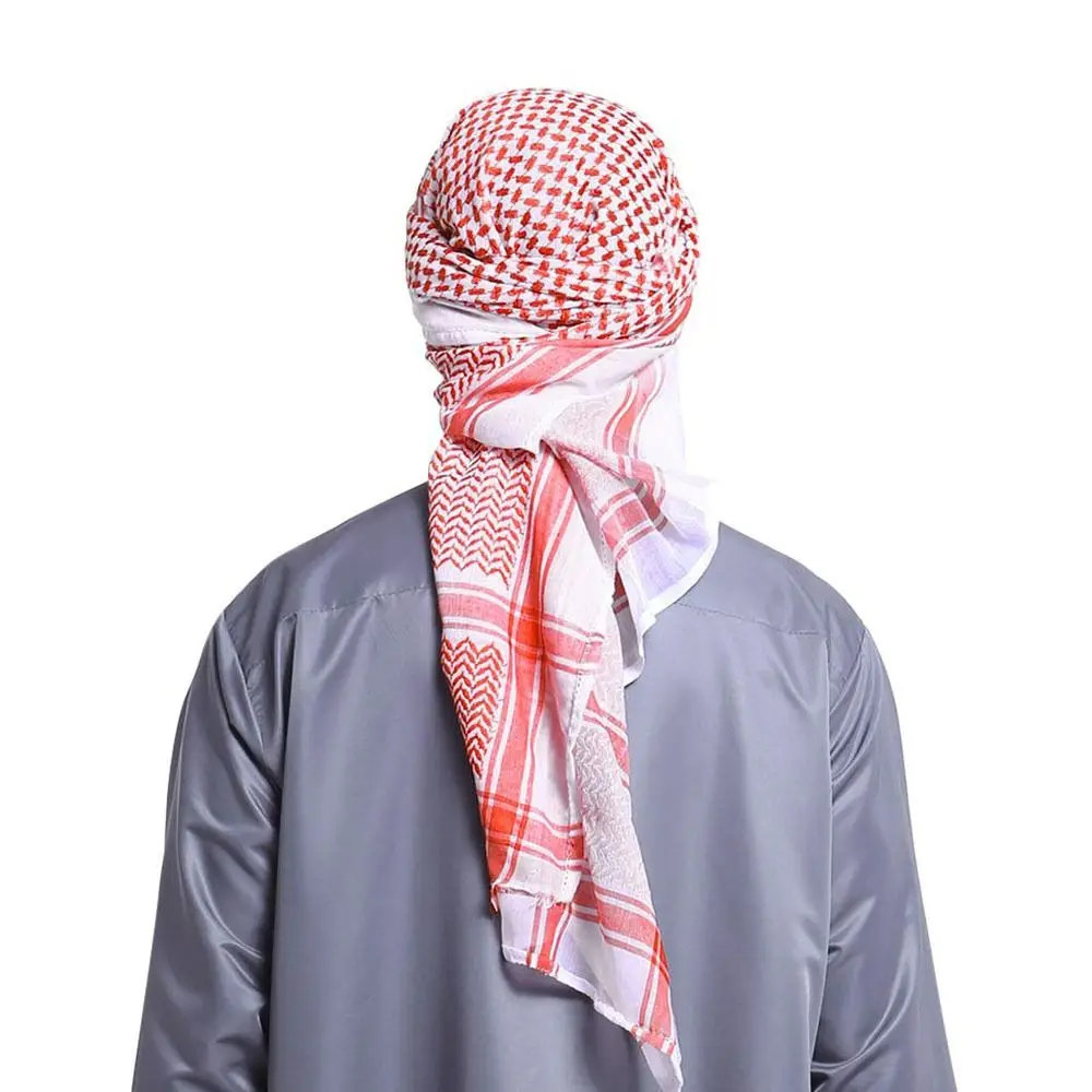 1Pcs Palestine Bandana Muslim Shemagh Scarf Islamic Traditional Costumes Multifunction Headwrap Arabic Turban Hijab