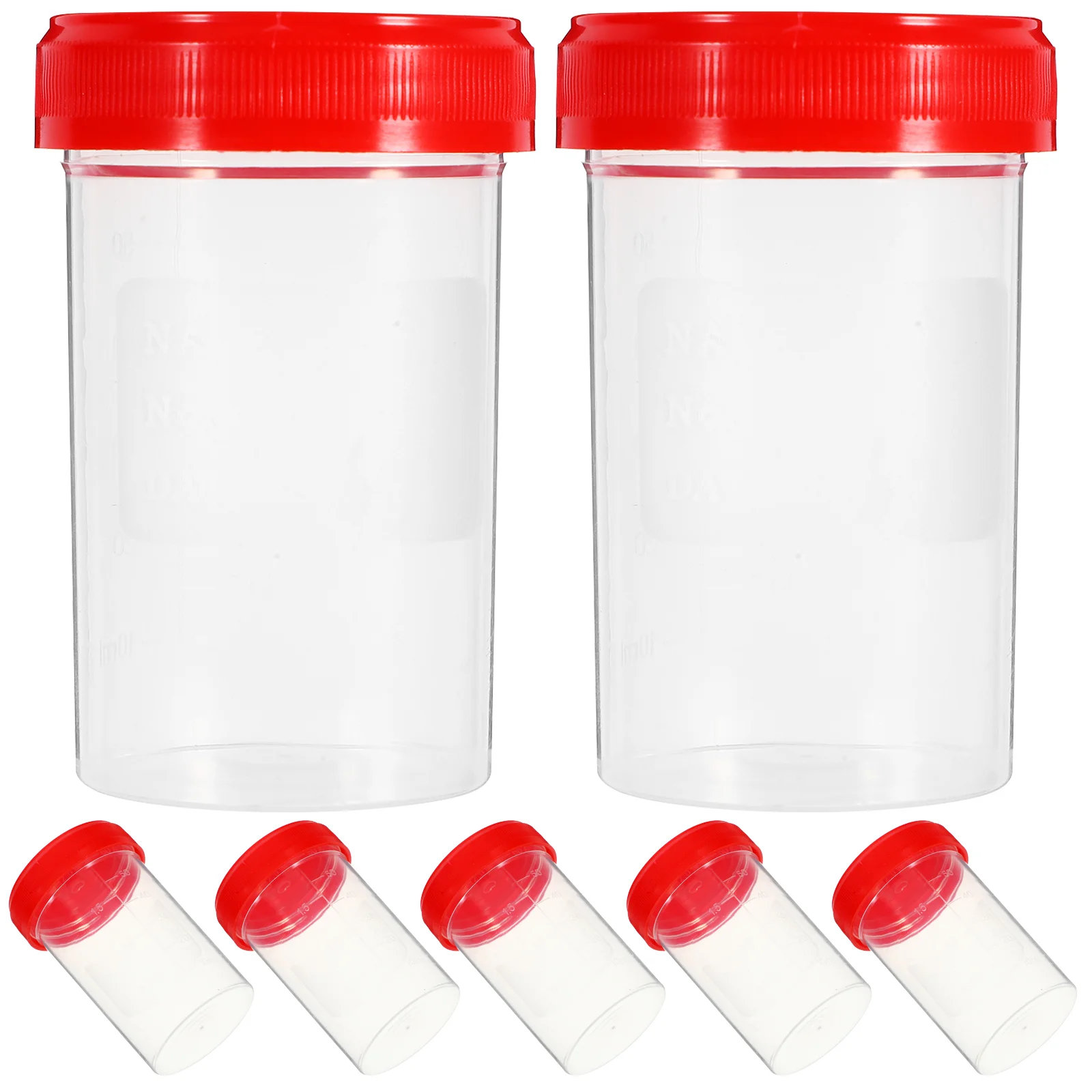 

20Pcs Practical Plastic Specimen Cup Urine Container 60ml EO without Laboratory Medical Use (Random Color)