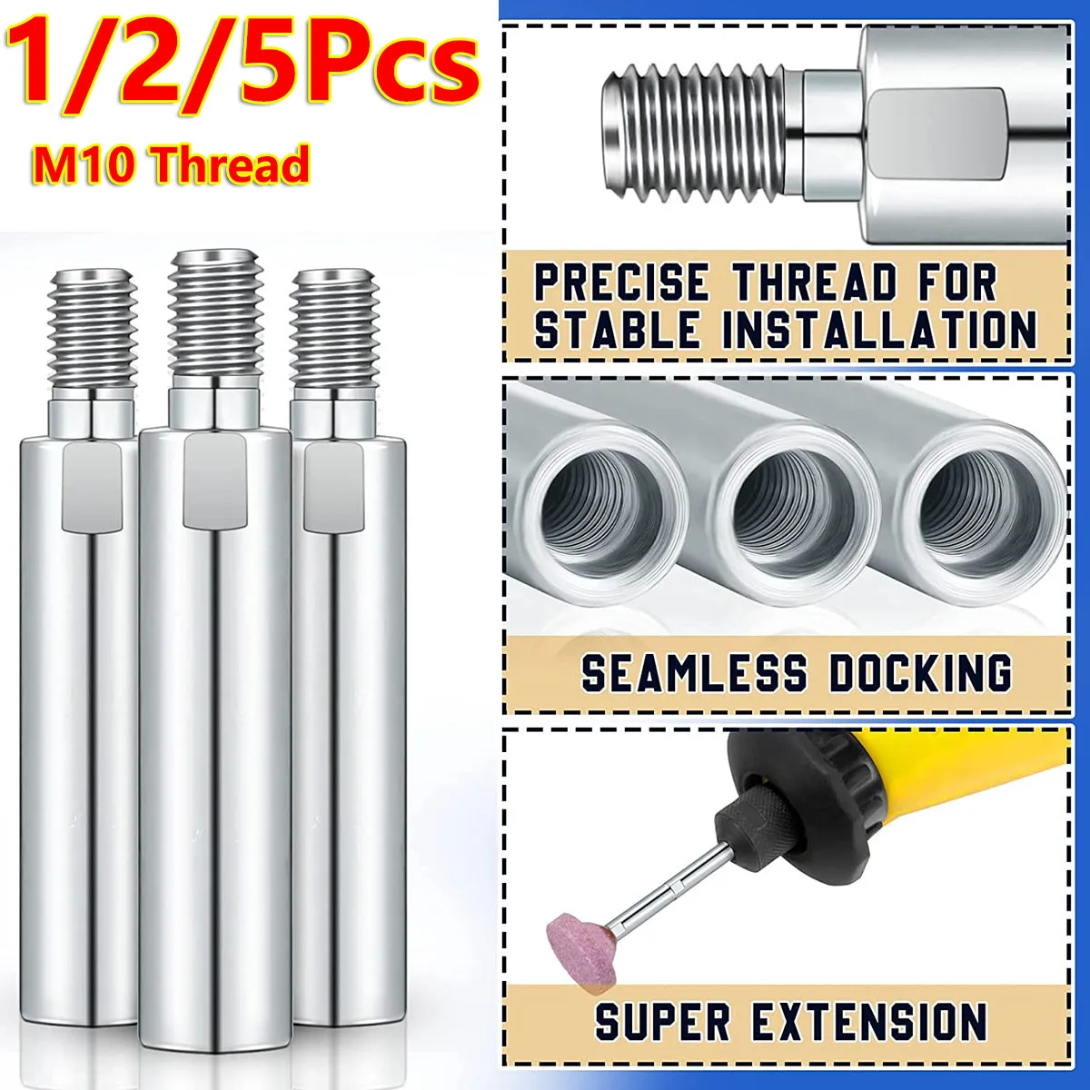 

1/2/5 шт. M10 резьба угловая шлифовальная машина адаптер удлинителя 80 мм полировальная подушечка шлифовальный соединительный стержень полировщик аксессуары комплект DIY