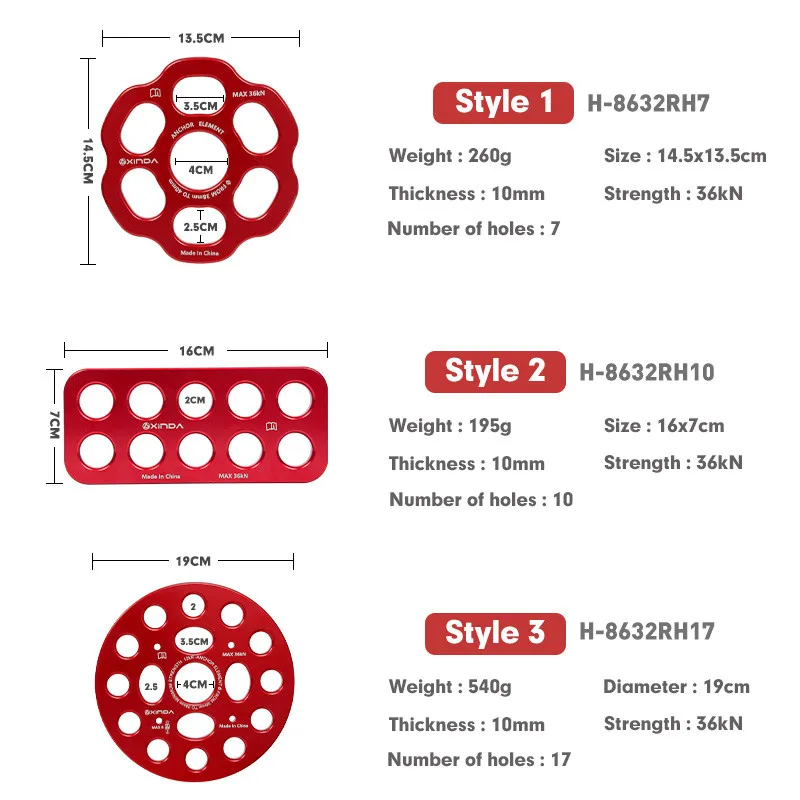 Accessory Split Rope Plate Divide hole Force Plate Outdoor Professional  hole Plate Rock Climbing Equipment