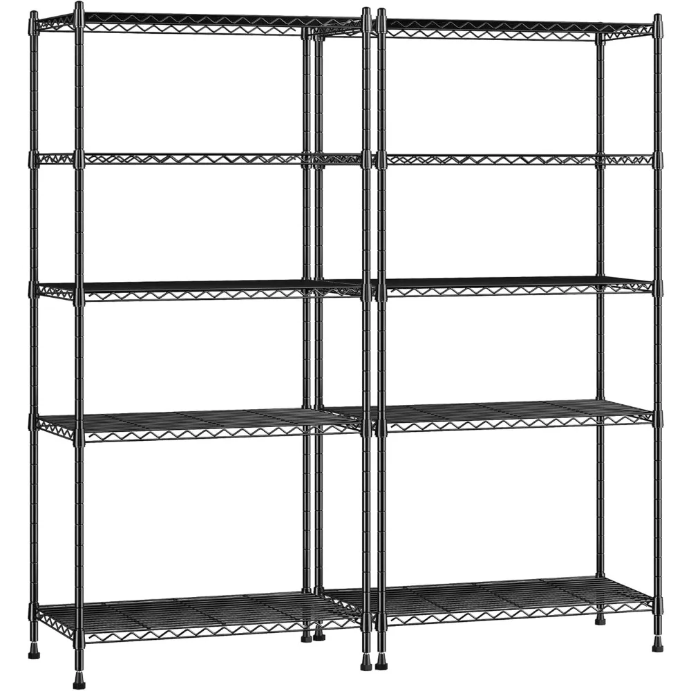 

Storage Shelves Adjustable Metal Shelving Unit 5 Tier Wire Shelving,1010LBS Pantry Shelves Sturdy Steel Wire Shelf for Laundry B