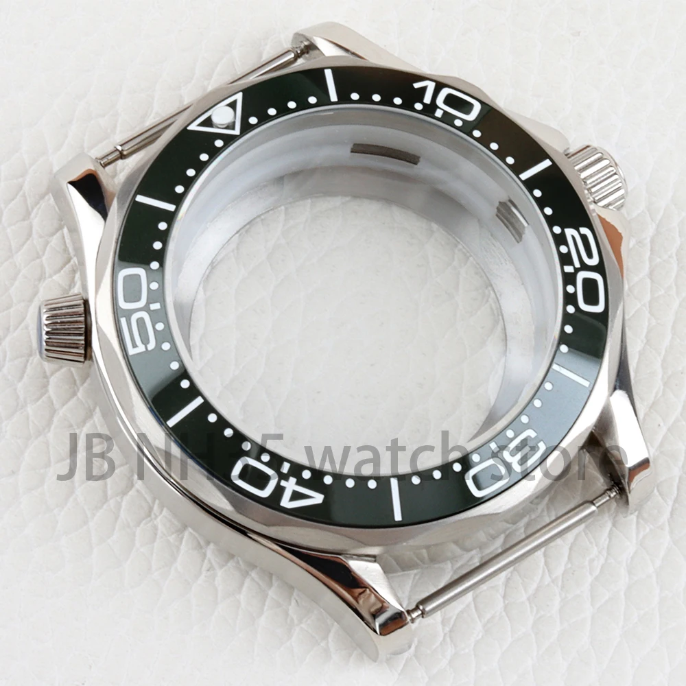 41mm Silver NH35 Watch Case Stainless Steel Fit Seiko NH35 NH36 Automatic Movement 31mm Dial Seamaster 300 Case Watch Parts image 3