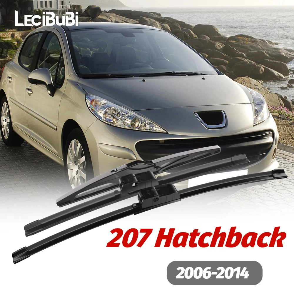 

1set Front & Rear Windshield Wiper Blades Windscreen Wipers For Peugeot 207 Hatchback 2006-2014 2007 2008 2009 2010 Accessories