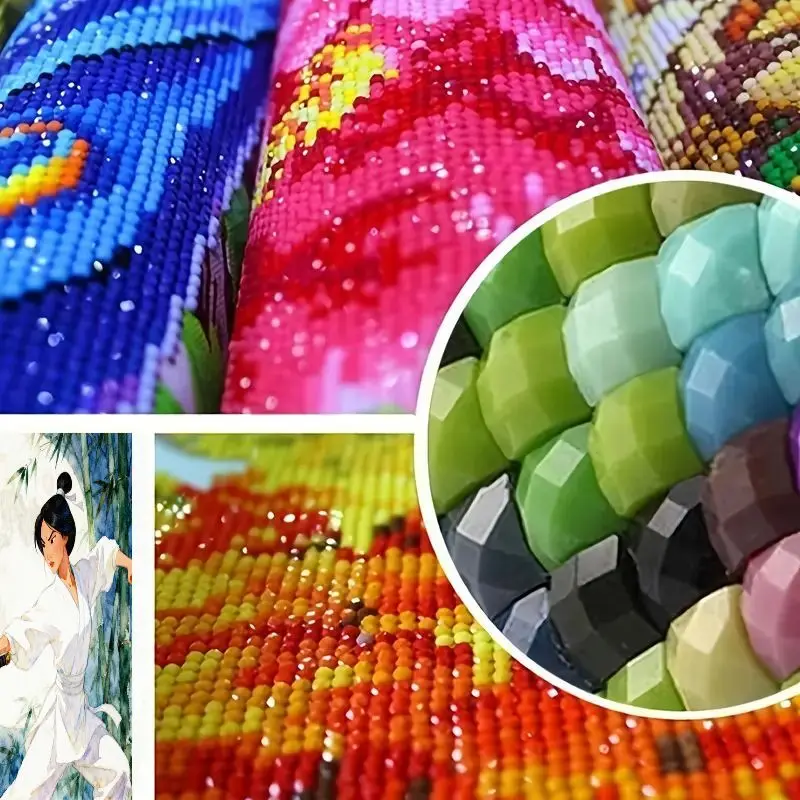 1 STÜCK Elegantes Mulan 5D-Diamantgemälde-DIY-Kunstset – atemberaubende Kampfsportszene, Kristall-Edelstein-Bastelset, inklusive Diamantstift,